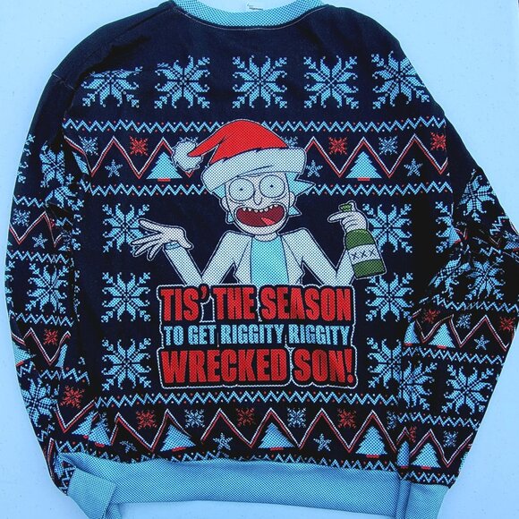 Ricky and Morty Ugly Christmas Sweater Medium - Picture 2 of 2